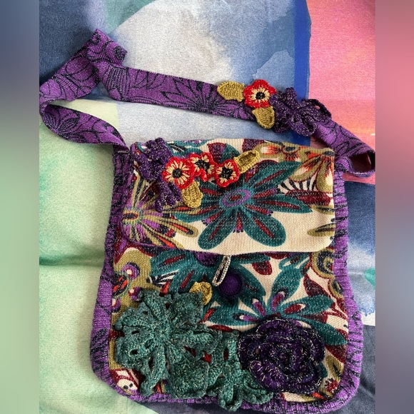 💐Beautiful CHACOK vintage crochet and embroidered bag. NWOT - Picture 9 of 15